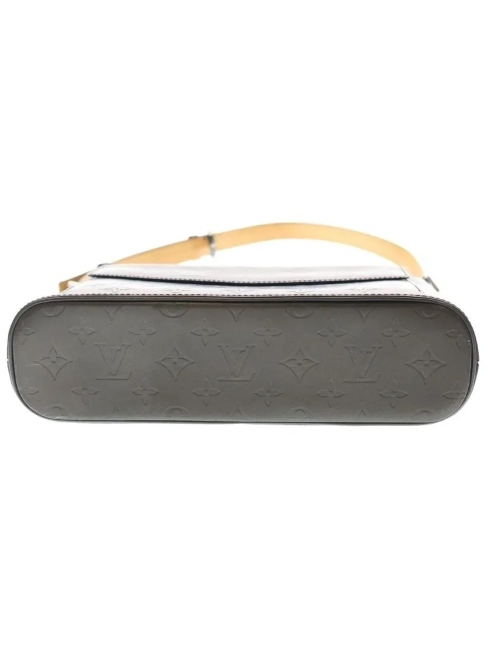 Louis Vuitton Monogram Matte Alston Shoulder Bag Metallic Gray Leather Silver